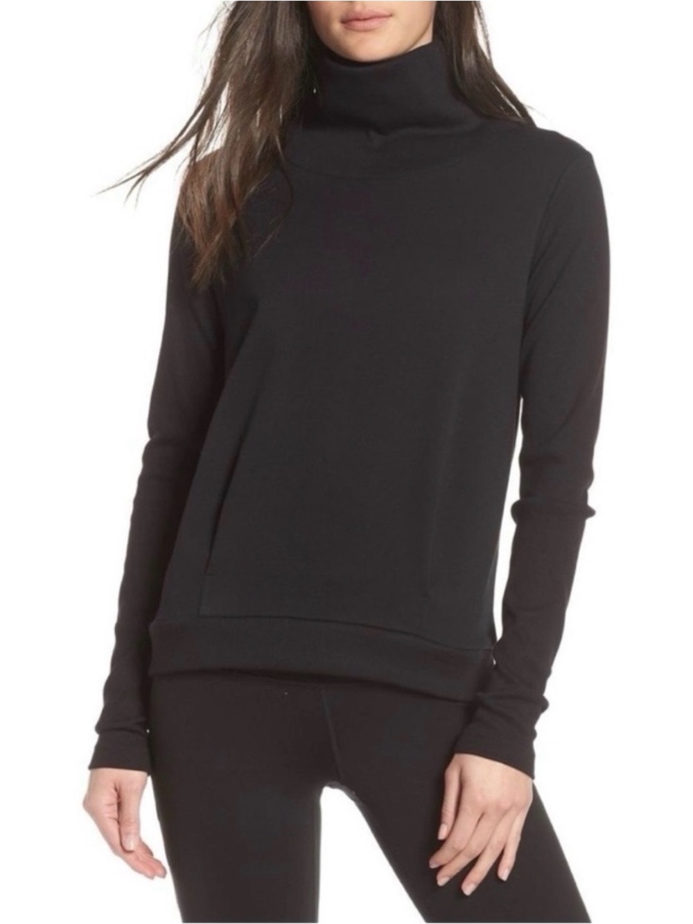 ALO Yoga Clarity Rib-trimmed
Jersey Turtleneck Cowl Sweatshirt